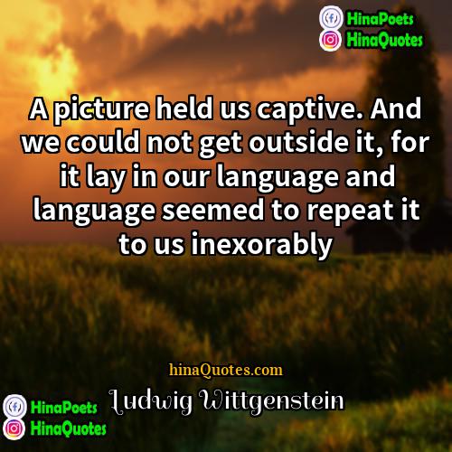 Ludwig Wittgenstein Quotes | A picture held us captive. And we